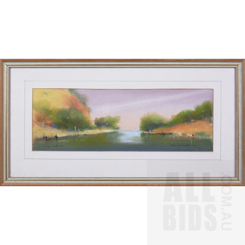 Brian McGuffie, Three Framed Pastels of Victorian Landscapes 1992, each 11 x 30 cm (3)