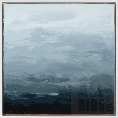Sokquon Tran (born 1969), Highlands Landscape, Oil on Canvas, 48.5 x 48.5 cm
