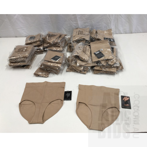 Mestige Women's Nude High Waisted Underwear Size Small - Lot Of 80