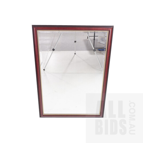 Vintage Style Dark Framed Mirror with Bevelled Edge, Modern, 70 x 101 cm