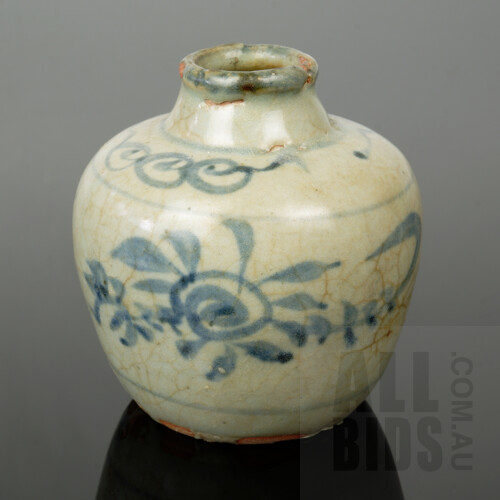 Chinese Late Ming Swatow Ware Blue and White Jarlet, 16th-17th Century