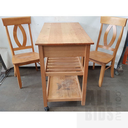 Mobile Kitchen Island Bench And Dining Chairs