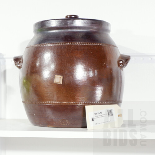 Vintage Bendigo Pottery Stoneware Crock with Lid