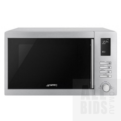 Smeg SA34MX 34 Litre Electronic Microwave Oven - Brand New - ORP$299