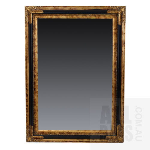 Antique Style Moulded Wood and 'Antique' Finish Bevelled Edge Wall Mirror, 80 by 111cm, Modern