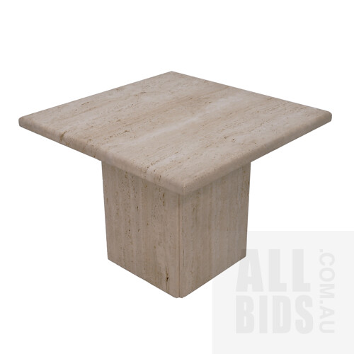 Contemporary Travertine Side Table