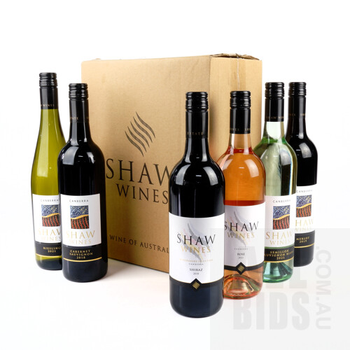 Group of Six Shaw Wines, Estate Mixed Wines, Riesling, Merlot, Shiraz, Rose, Cabernet Sauvignon, Semillion Sauvignon Blanc