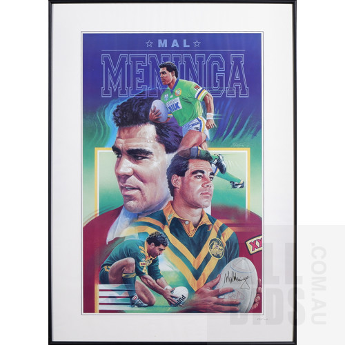  Framed and Signed Artistic Tribute to Mal Meninga
