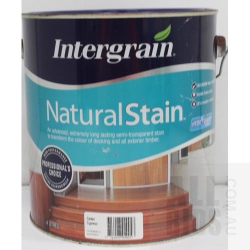 Intergrain Exterior Natural Stain - Ceder/Cypress- 4 Litre Tin - New - ORP $170.00