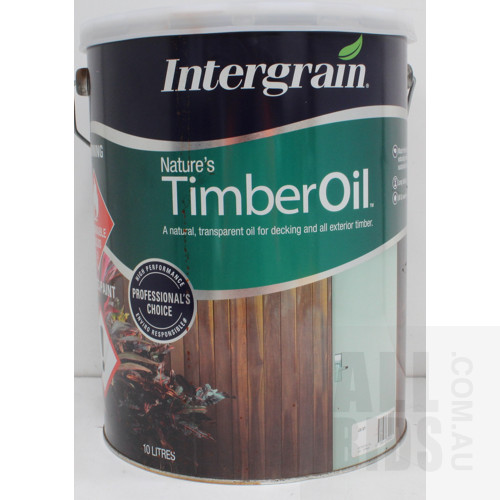 Intergrain Nature's Timber Oil - Jarrah - 10 Litre Tin - New - ORP $250.00
