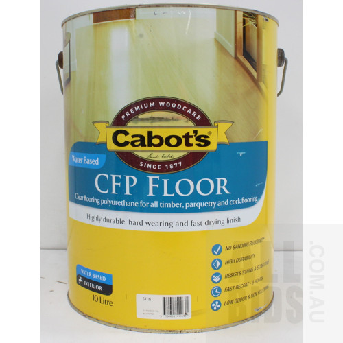 Cabot's CFP Water Based Floor Varnish - Satin 10 Litres - New - ORP $315.00
