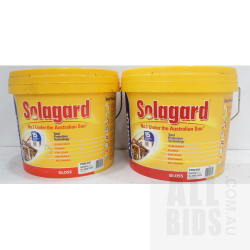 Wattyl Solagrard Exterior Gloss Paint - Strong Base - 10 Litres - Lot of Two - New - ORP $390.00
