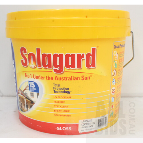 Wattyl Solagard Exterior Gloss Paint - Light Base - 10 Litres - New - ORP $195.00