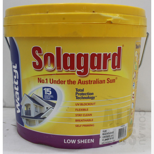 Wattyl Solagard Exterior Low Sheen Paint - Pure Magenta Base - 10 Litre Tin  - ORP $195.00