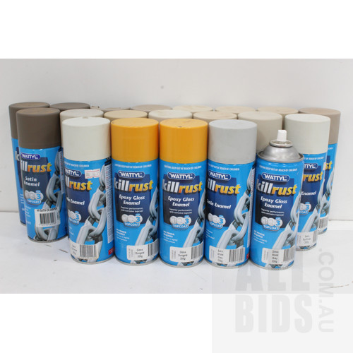 Wattle Killrust 300g Aerosol Paint Cans - Top Coats - New - Lot of 20 - ORP $330.00