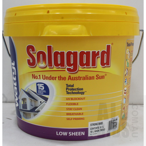 Wattyl Solagard Exterior Low Sheen Paint - Strong Base - 10 Litre Tin - ORP $195.00