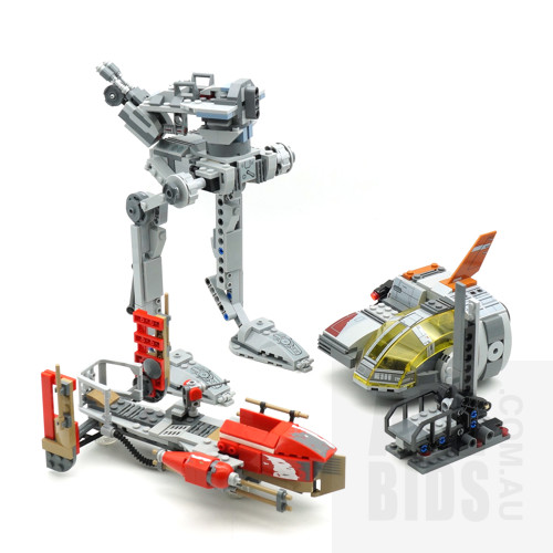 Three Star Wars Lego Sets, Including Pasaana Speeder, AT ST and Another