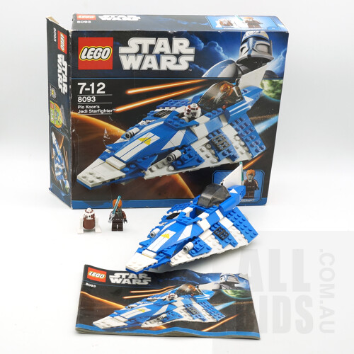 Lego Star Wars Plo Koon's Jedi Starfighter, No 8093 with Box, Figures and Manual