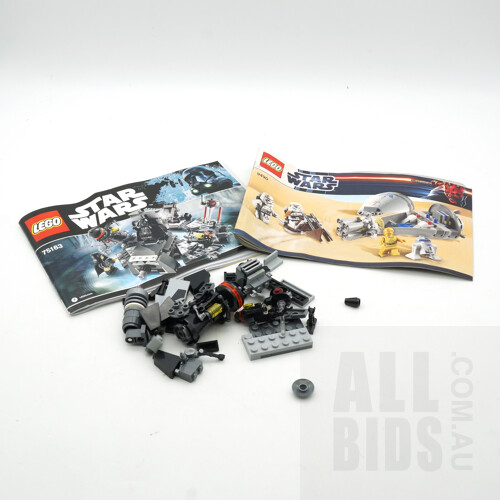 Collection of Star Wars Lego, Including 9490 Droid Escape, 75183 Darth Vader Transformation and More