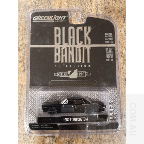 Greenlight Black Bandit 1967 Ford Custom 1:64 Scale Model Car