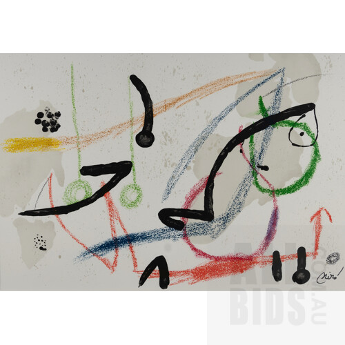 Joan Miro (Spanish 1893-1983), 'Maravillas (Wonders) Suite,' 1975.Colour Lithograph, Edition of 1500 (un-numbered)48.5x70cm (sight) 50x71cm (sheet)  (7)