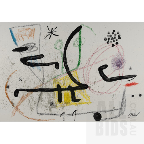 Joan Miro (Spanish 1893-1983), 'Maravillas (Wonders) Suite,' 1975.Colour Lithograph, Edition of 1500 (un-numbered)48.5x70cm (sight) 50x71cm (sheet)  (7)