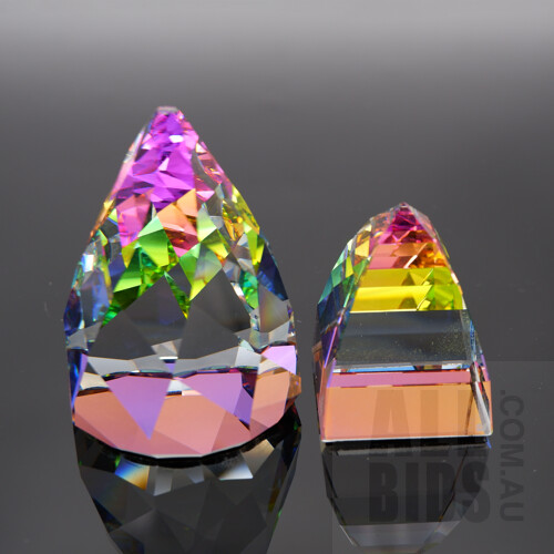 Swarovski Crystal Pyramids 8cm and 5cm in Original Boxs