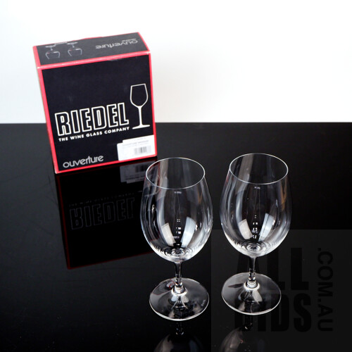 Boxed Pair of Riedel 'Overture Magnum' Wine Glasses