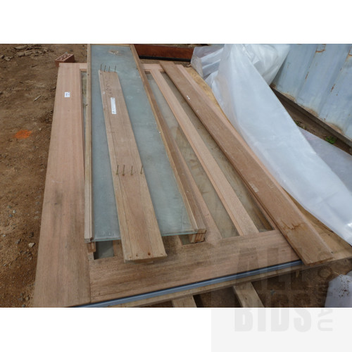 Meranti Entry Door Frame With Glass Panels