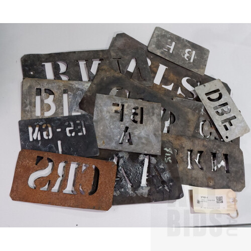 Collection 12 Vintage Wool Bale Stencils