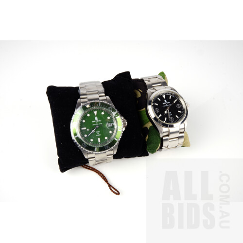 Two Stainless Steel Bapex Watches