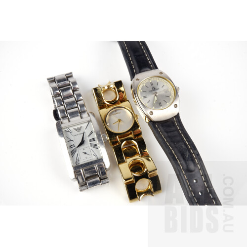 Three Ladies Dress Watches, Including Armani, Colorado and Fioelli