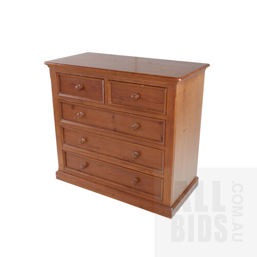 Pine Chest of Drawers, Later 20th Century