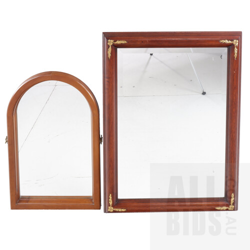 Two Vintage Style Mirrors, Tallest with Bevelled Edge Height 83cm