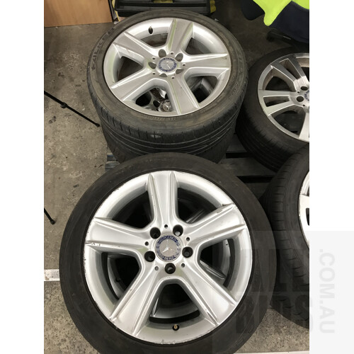 17 Inch Mercedes Benz Offset Rims With Centre Caps  - Lot Of Four