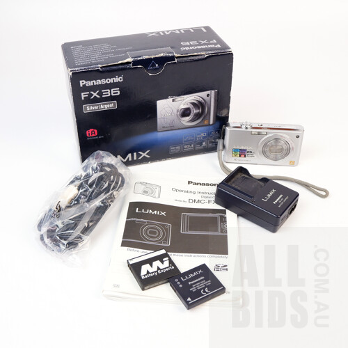 Panasonic FX36 Lumix 10 Mega Pixel Digital Camera with Manual in Box