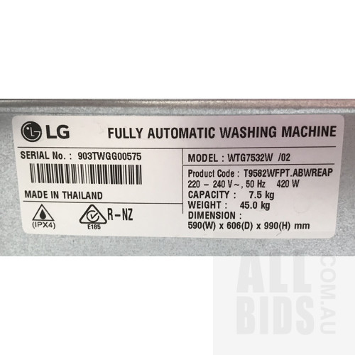 LG WTG7532W/02 7.5kg Washing Machine