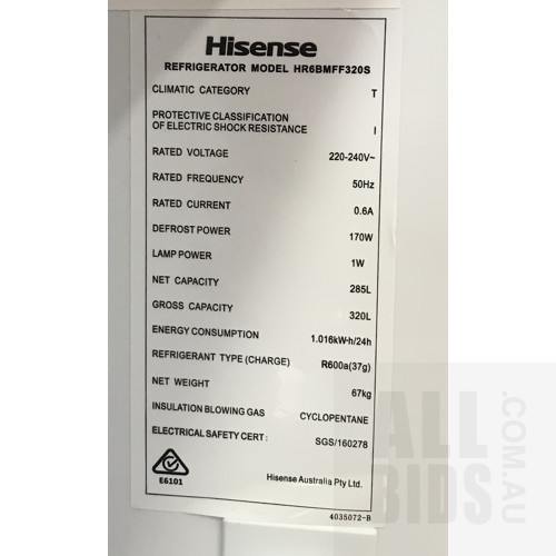 Hisense HR6BMFF320S 320Litre Fridge Freezer