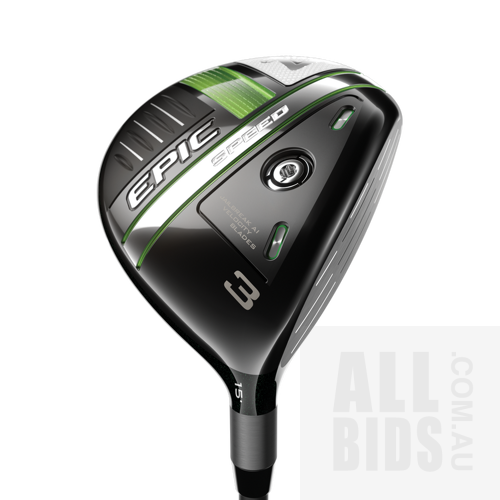 The new Callaway Epic MAX LS Driver and Epic Speed 3 wood donated by Brendan Jones - Combined RRP of $1,278