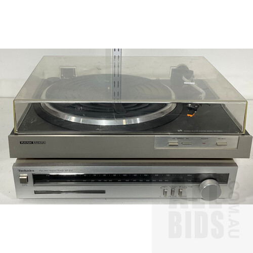 Vintage Rank Arena Stereo Player LP System Model RA-6300P and Technics FM/AM Stereo Tuner ST-Z11