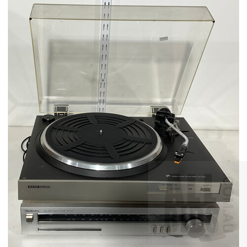Vintage Rank Arena Stereo Player LP System Model RA-6300P and Technics FM/AM Stereo Tuner ST-Z11