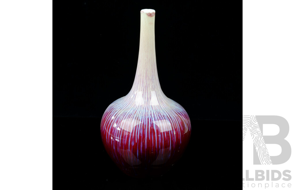 Chinese Ceramic Vase with Ox Blood Glaze, 20th Century