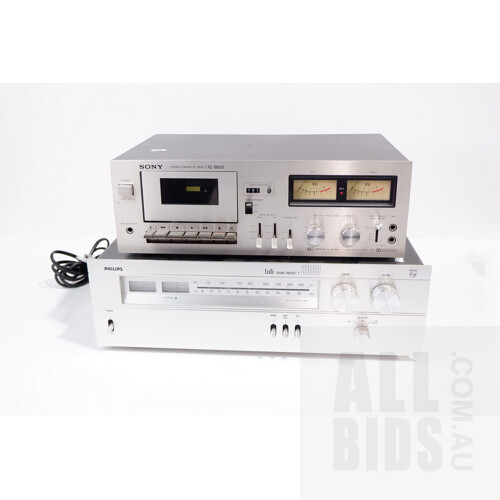 Sony Stereo Cassette Deck TC-188SD and Phillips Hifi Sound Project T8000 Tuner