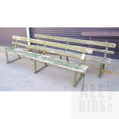 Pair of Four Seater Outdoor Timber Bench
