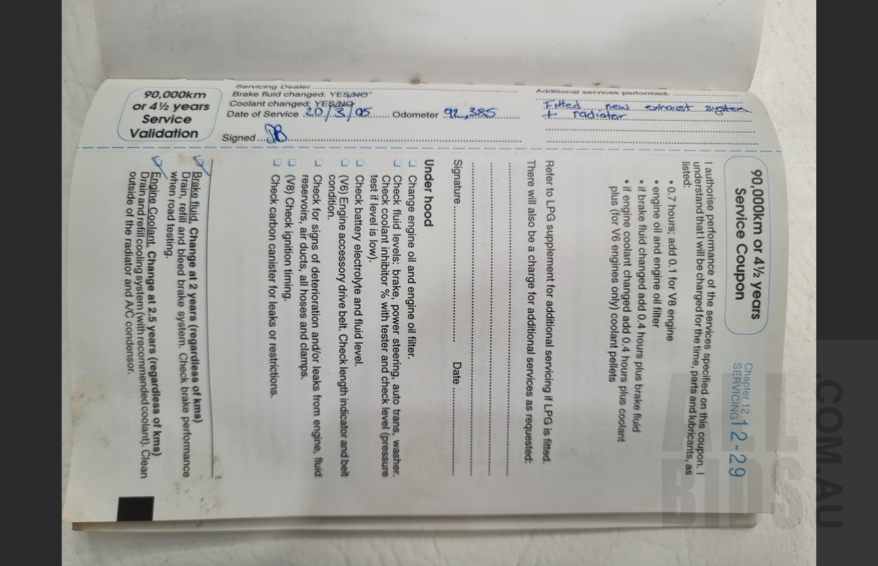 2/1996 Holden Commodore S VS Utility White 5.0L V8