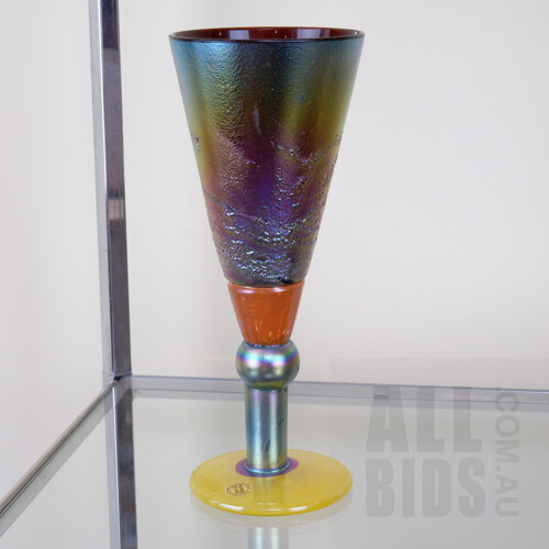 Colin Heaney, Lustre Glass Goblet with Original Label 