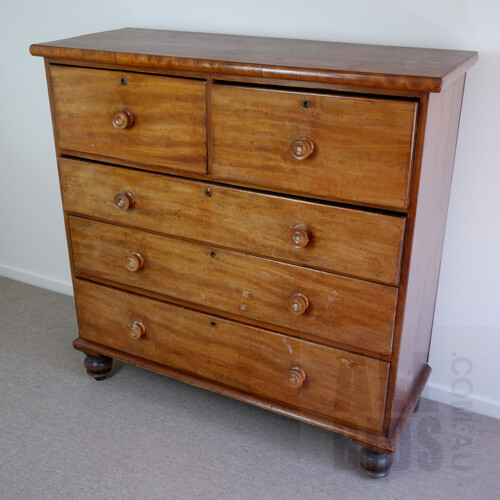 Antique Australian Full Cedar Chest of Drawers, Including Dust Linings and Backboard, Mid 19th Century