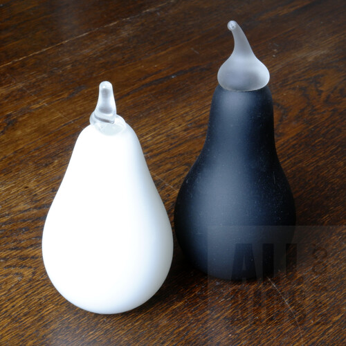 Two Australian Studio Art Glass Pears