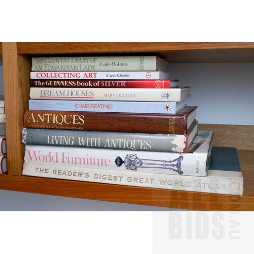 Collection of Art and Antique Reference Books, Including Living with Antiques and World Furniture