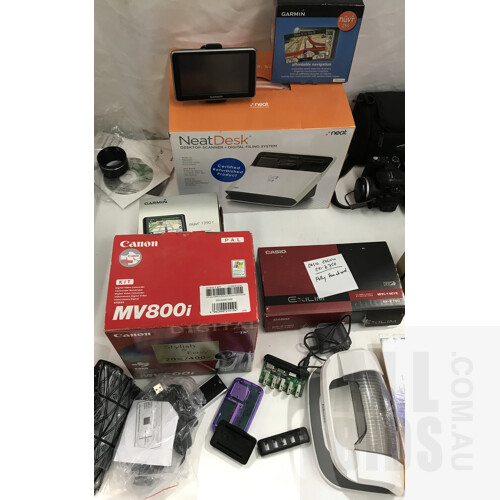 Assorted Multimedia Including Polaroid Printer, GPS Units, Assorted Cameras And Other Useful Gadgets